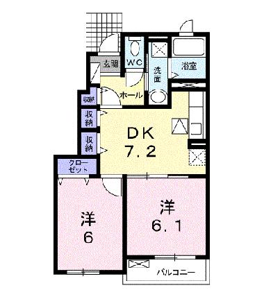 ラ　ベル　メゾン　Ａ 101｜熊本県宇城市松橋町曲野(賃貸アパート2DK・1階・45.93㎡)の写真 その2