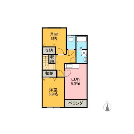 ボンヌールパンションII 201｜熊本県八代市奈良木町(賃貸アパート2DK・2階・59.19㎡)の写真 その2