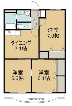 グランシャリオ 103｜大分県大分市大字田尻(賃貸マンション3DK・1階・60.97㎡)の写真 その2