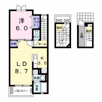 メイ・ピース 304｜宮崎県都城市宮丸町(賃貸アパート1LDK・3階・52.99㎡)の写真 その2