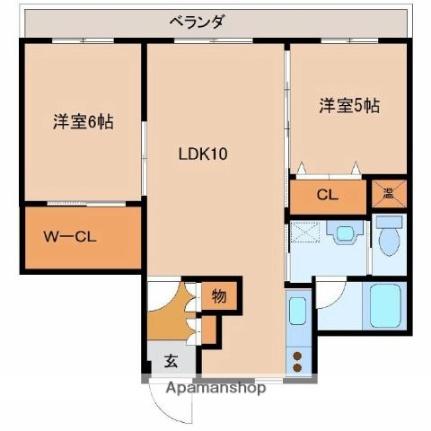 ヴィラＫ’ｓ 302 ｜ 宮崎県宮崎市松橋２丁目（賃貸マンション2LDK・3階・56.57㎡） その2