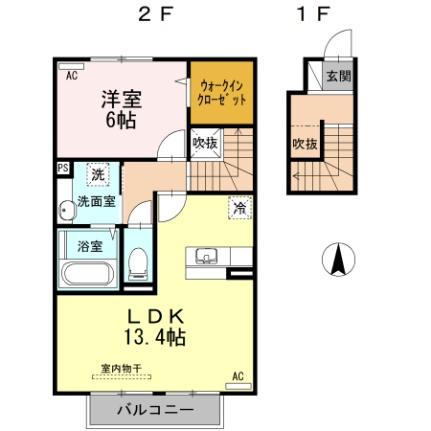 プランドール　Ａ棟 202 ｜ 宮崎県宮崎市大字島之内（賃貸アパート1LDK・2階・56.76㎡） その2