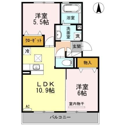 宮崎県宮崎市大字郡司分（賃貸アパート2LDK・1階・52.27㎡） その2