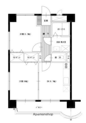 松橋マンション 207｜宮崎県宮崎市松橋２丁目(賃貸マンション1LDK・2階・40.00㎡)の写真 その2